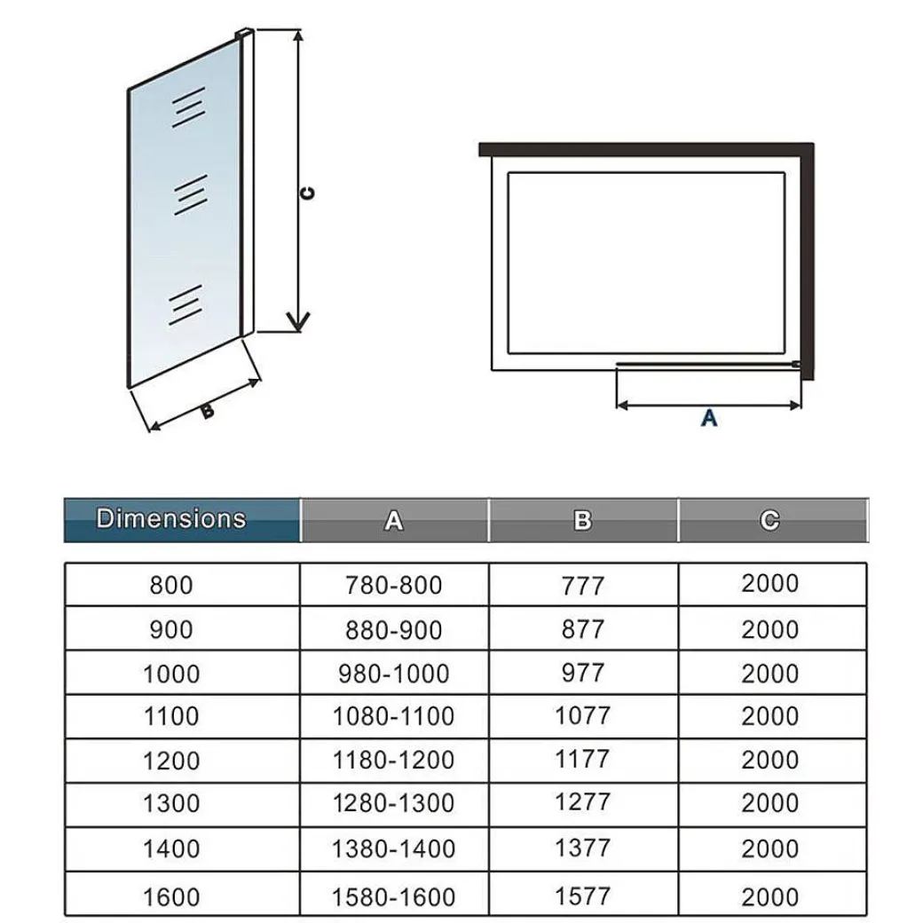 Aica Inloopdouche 150X200Cm Anti Kalk - Mat Zwart P15-132B|Brico Outlet