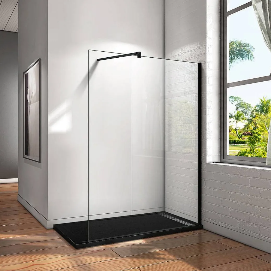 Aica Inloopdouche 150X200Cm Anti Kalk - Mat Zwart P15-132B|Brico Outlet