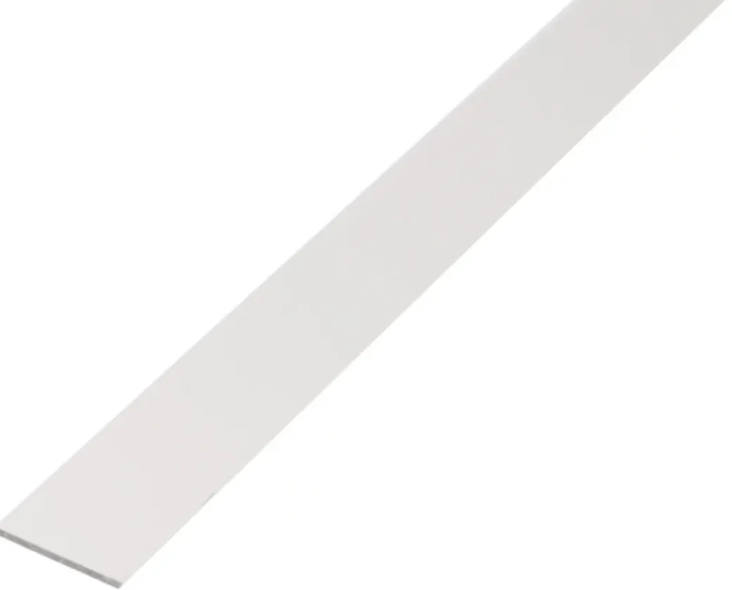 Brico Profielen-Alberts Vlak Profiel Aluminium Wit 20X2Mm 2,6M