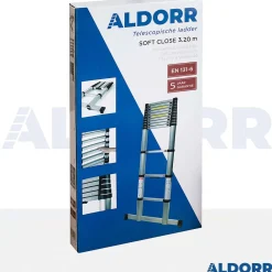 Aldorr Home - Telescoopladder 3,20M - Met Stabilisatievoet En Soft Closing|Brico Discount
