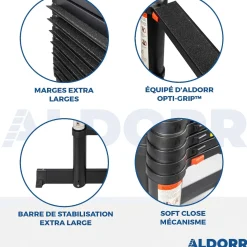 Aldorr Professional - Telescoopladder 3,80M - Telescopische Stabilisatie Balk - Optigrip™|Brico Outlet