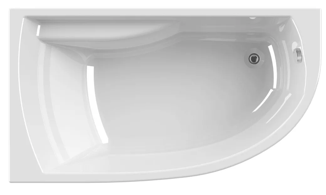 Allibert Asymmetrisch Bad Diva Rechts Plaatsbesparend 160X90X53-54,5Cm Wit|Brico Best