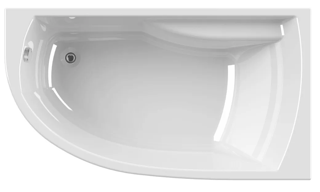 Allibert Asymmetrisch Bad Diva Links Plaatsbesparend 160X90X53-54,5Cm Wit|Brico Discount