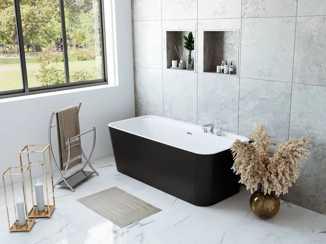 Allibert Bad Kolora 170X78Cm Mat Zwart|Brico