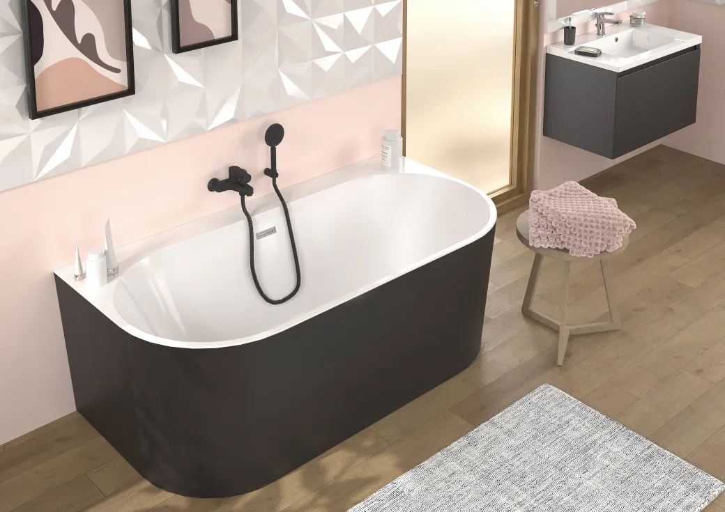 Allibert Bad Ondina 170X87X56Cm Zwart Mat|Brico Sale
