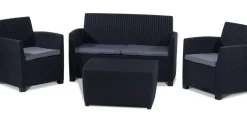 Brico Loungesets-Allibert Balkon Loungeset Mia Antraciet 4-Delig