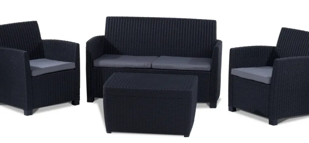 Brico Loungesets-Allibert Balkon Loungeset Mia Antraciet 4-Delig