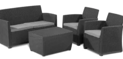 Brico Loungesets-Allibert Balkon Loungeset Mia Antraciet 4-Delig