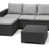 Brico Loungesets-Allibert California Chaiselongue Loungeset - 3-4 Personen - Grijs