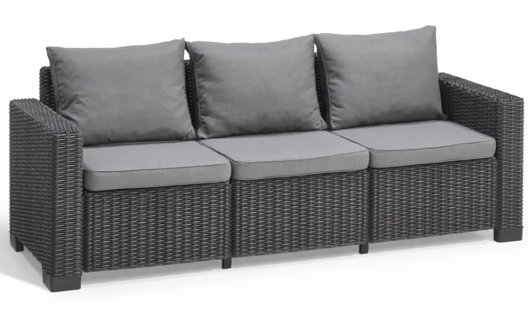 Brico Loungesets-Allibert California Chaiselongue Loungeset - 3-4 Personen - Grijs