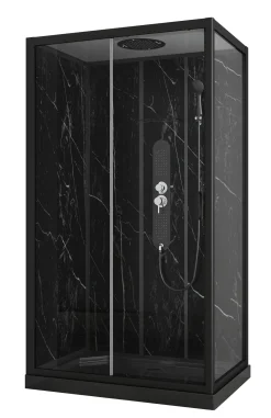 Allibert Douchecabine Alep Rechthoekig 120X80Cm Zwart|Brico Best