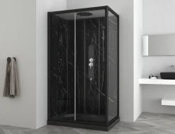 Allibert Douchecabine Alep Rechthoekig 120X80Cm Zwart|Brico Best