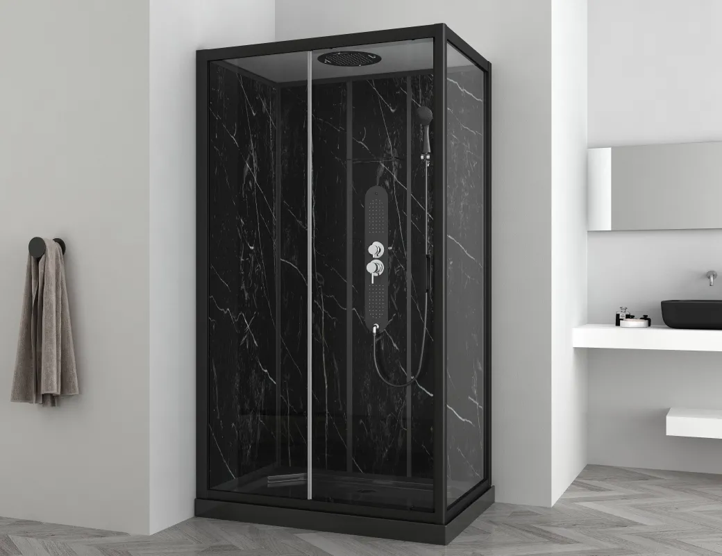 Allibert Douchecabine Alep Rechthoekig 120X80Cm Zwart|Brico Best