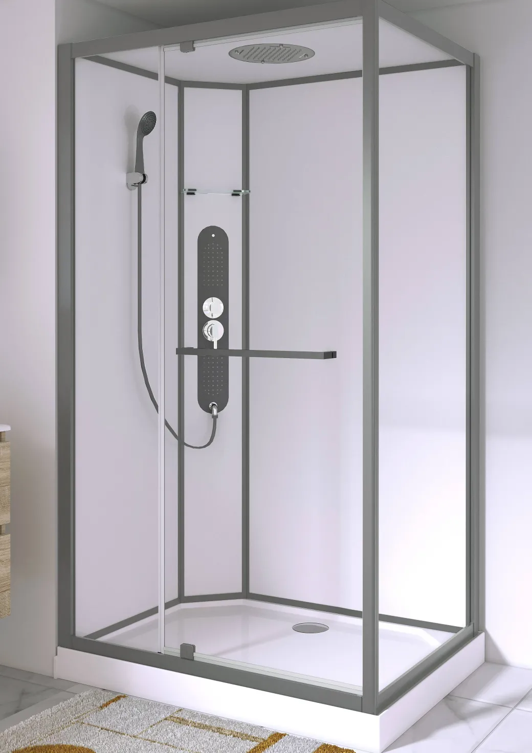 Allibert Douchecabine La Paz Rechthoekig 120X90Cm Gun Metal|Brico New