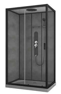 Allibert Douchecabine Sero Rechthoekig 120X80Cm Zwart|Brico