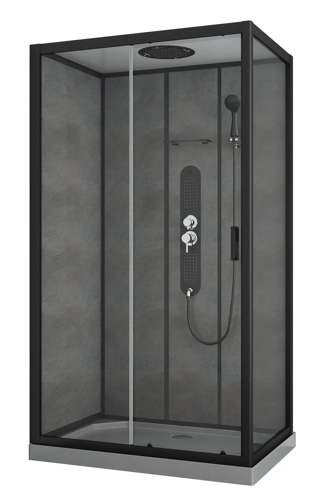 Allibert Douchecabine Sero Rechthoekig 120X80Cm Zwart|Brico