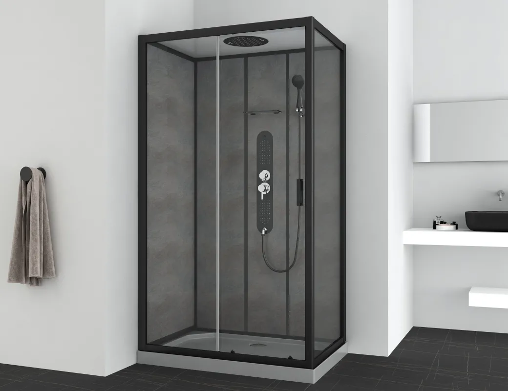 Allibert Douchecabine Sero Rechthoekig 120X80Cm Zwart|Brico
