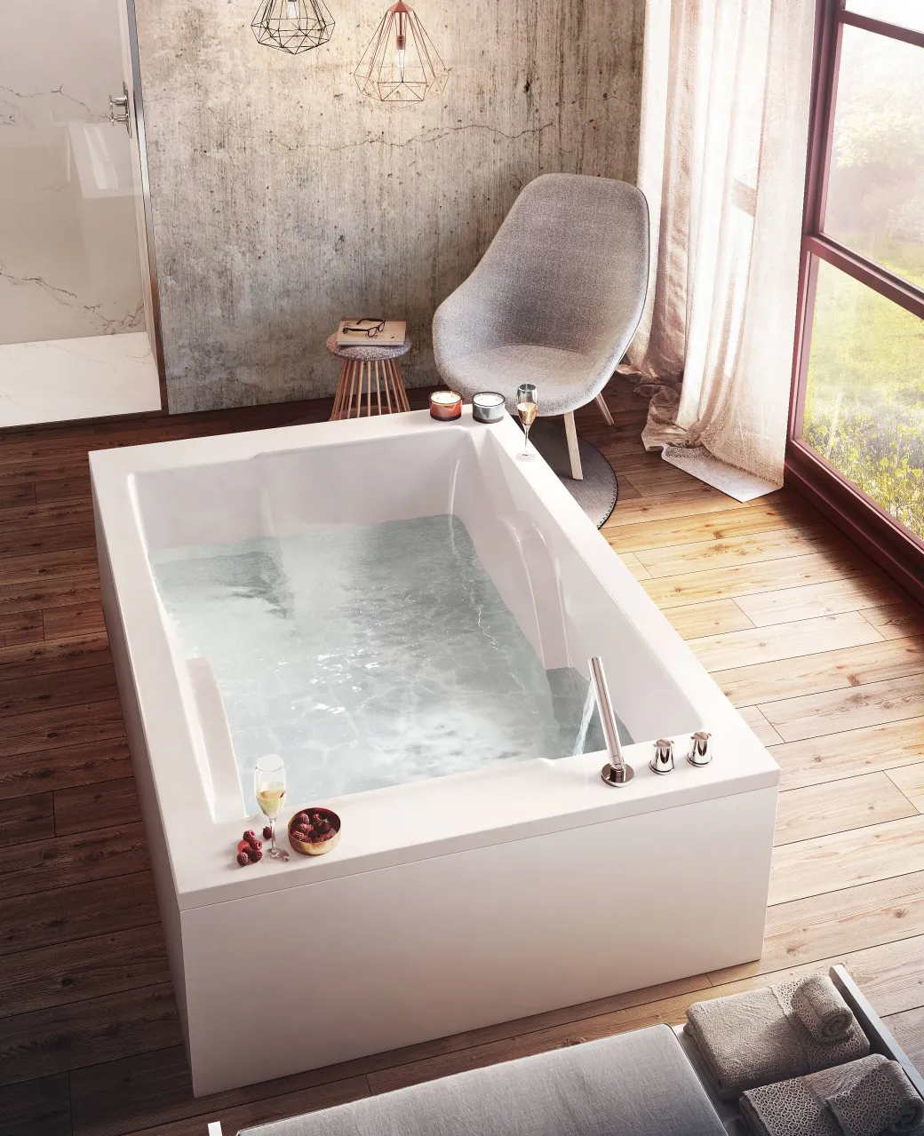 Allibert Rechthoekig Bad Confindence 180X120X56-58Cm Wit|Brico New