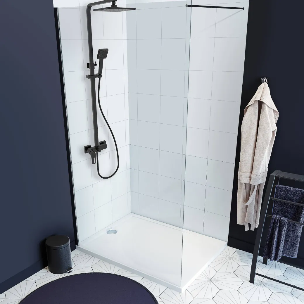 Allibert Regendoucheset Vision Vierkant 20X20Cm Met Kraan Zwart|Brico Clearance