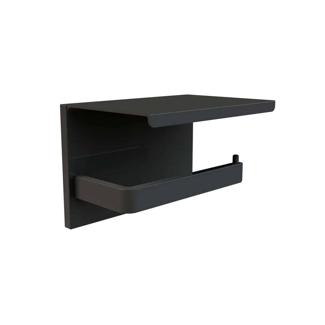Allibert Toiletrolhouder Loft-Game Met Plankje Zwart Mat|Brico New
