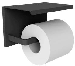 Allibert Toiletrolhouder Loft-Game Met Plankje Zwart Mat|Brico New