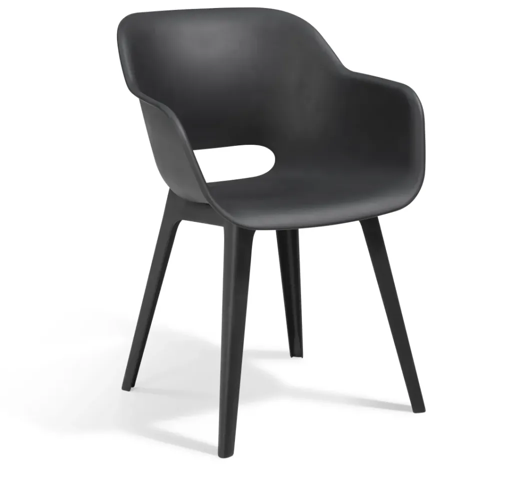 Brico Tuinstoelen-Allibert Tuinstoel Akola Kuip Grafiet