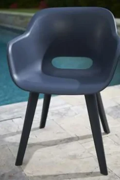 Brico Tuinstoelen-Allibert Tuinstoel Akola Kuip Grafiet