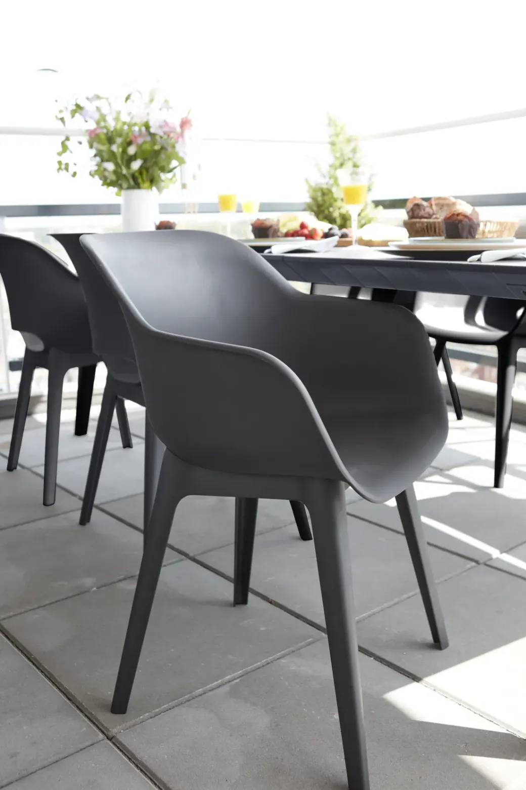 Brico Tuinstoelen-Allibert Tuinstoel Akola Kuip Grafiet