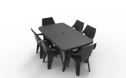 Brico Tuintafels-Allibert Tuintafel Baltimore Kunsthars Grafiet 177X100Cm