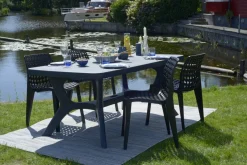 Brico Tuintafels-Allibert Tuintafel Baltimore Kunsthars Grafiet 177X100Cm