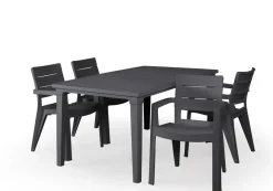 Brico Tuintafels-Allibert Tuintafel Futura Kunststof Grafiet 165X94Cm