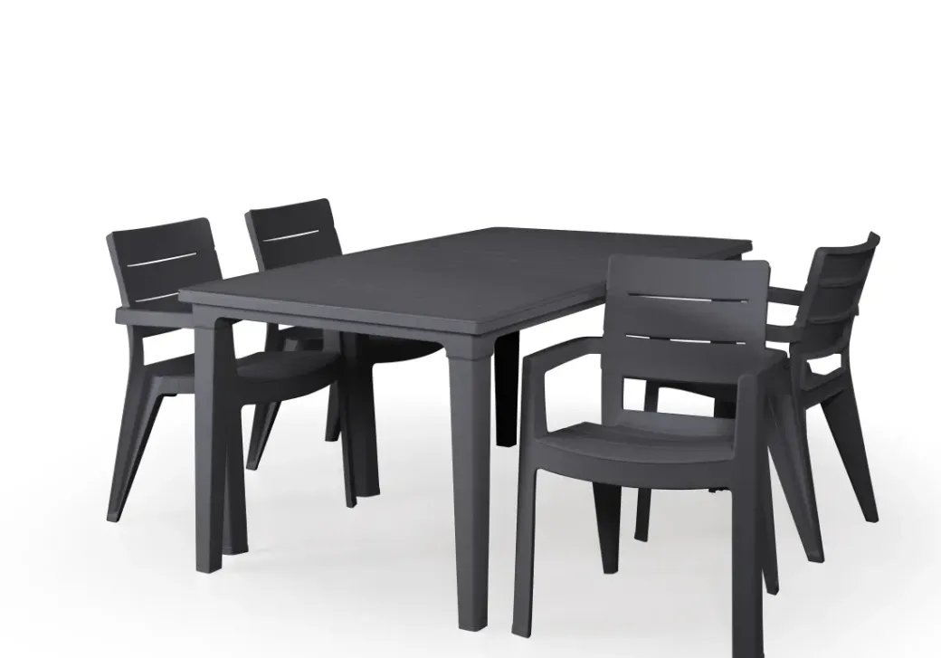 Brico Tuintafels-Allibert Tuintafel Futura Kunststof Grafiet 165X94Cm