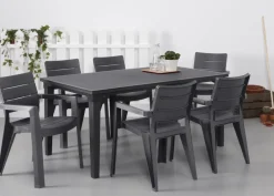 Brico Tuintafels-Allibert Tuintafel Futura Kunststof Grafiet 165X94Cm
