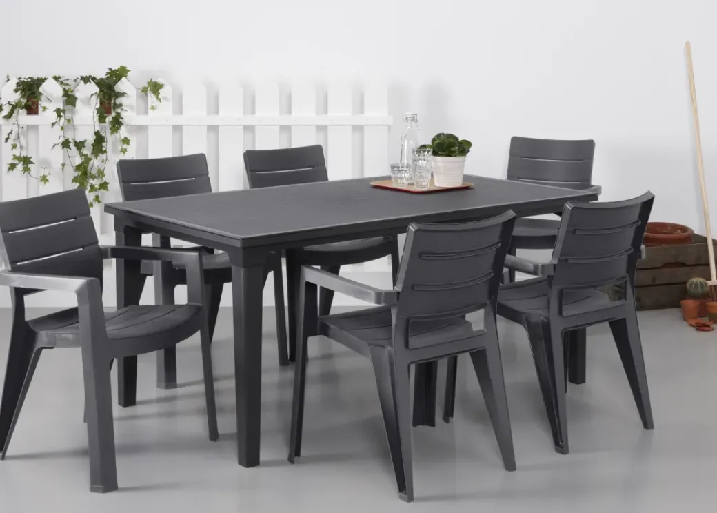 Brico Tuintafels-Allibert Tuintafel Futura Kunststof Grafiet 165X94Cm