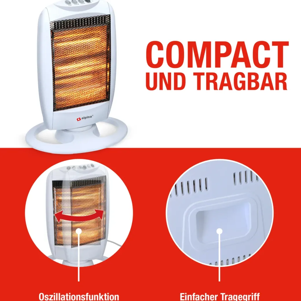 Brico Keramische Kachels & Blaasverwarming<Alpina Kachel Halogeen Draaibaar 1200 Watt