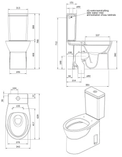 Aquavive Duoblok Toilet Cormor I Universele Afvoeri Randloos Toiletpot Wit|Brico New