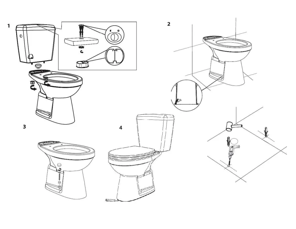 Aquavive Duoblok Toilet Ippari I Ao Aansluiting I Soft-Close Toiletzitting Wit|Brico New