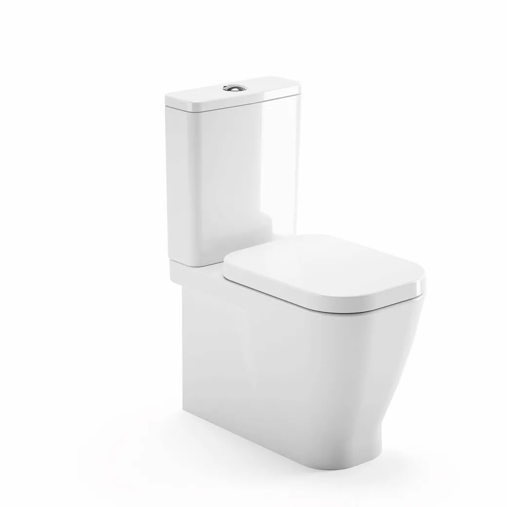 Aquavive Duoblok Toilet Look | Soft-Close Toiletzitting | Universee Afvoer| Randloos Toiletzitting Wit|Brico Best