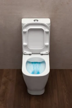 Aquavive Duoblok Toilet Look | Soft-Close Toiletzitting | Universee Afvoer| Randloos Toiletzitting Wit|Brico Best