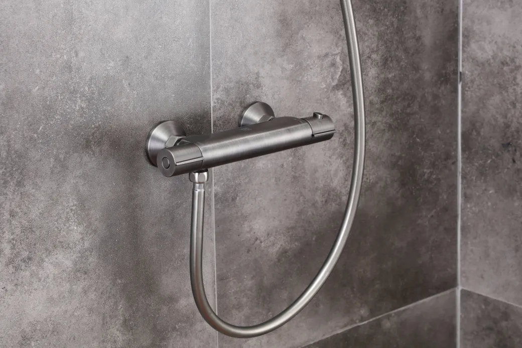 Aquavive Eco Thermostatische Douchekraan Nilson Gun Metal 15Cm|Brico New