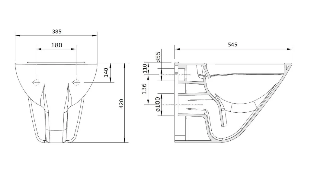 Aquavive Hangtoilet Cetus Wit | Verhoogd Model | Soft-Close Toiletzitting | Randsloos Toiletpot|Brico New