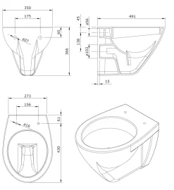 Aquavive Hangtoilet Lanico Wit | Soft-Close Toiletzitting | Randloos Toiletpot|Brico Clearance
