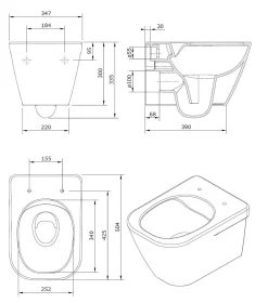 Aquavive Hangtoilet Marano Wit | Soft-Close Toiletzitting | Randloos Toiletpot|Brico