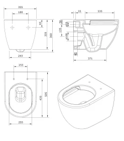 Aquavive Hangtoilet Mazaro Mat Zwart | Soft-Close Toiletzitting | Randloos Toiletpot|Brico Sale