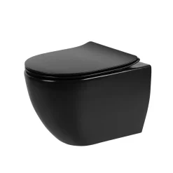 Aquavive Hangtoilet Mazaro Mat Zwart | Soft-Close Toiletzitting | Randloos Toiletpot|Brico Sale