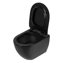 Aquavive Hangtoilet Mazaro Mat Zwart | Soft-Close Toiletzitting | Randloos Toiletpot|Brico Sale