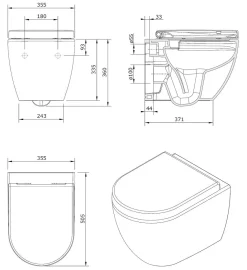 Aquavive Hangtoilet Mazaro Wit | Soft-Close Toiletzitting | Randloos Toiletpot|Brico New