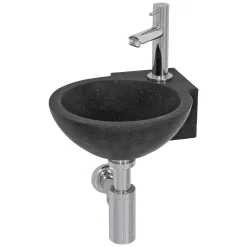 Aquazuro Hoekfonteinset Diveria Natuursteen Zwart 27Cm|Brico Discount