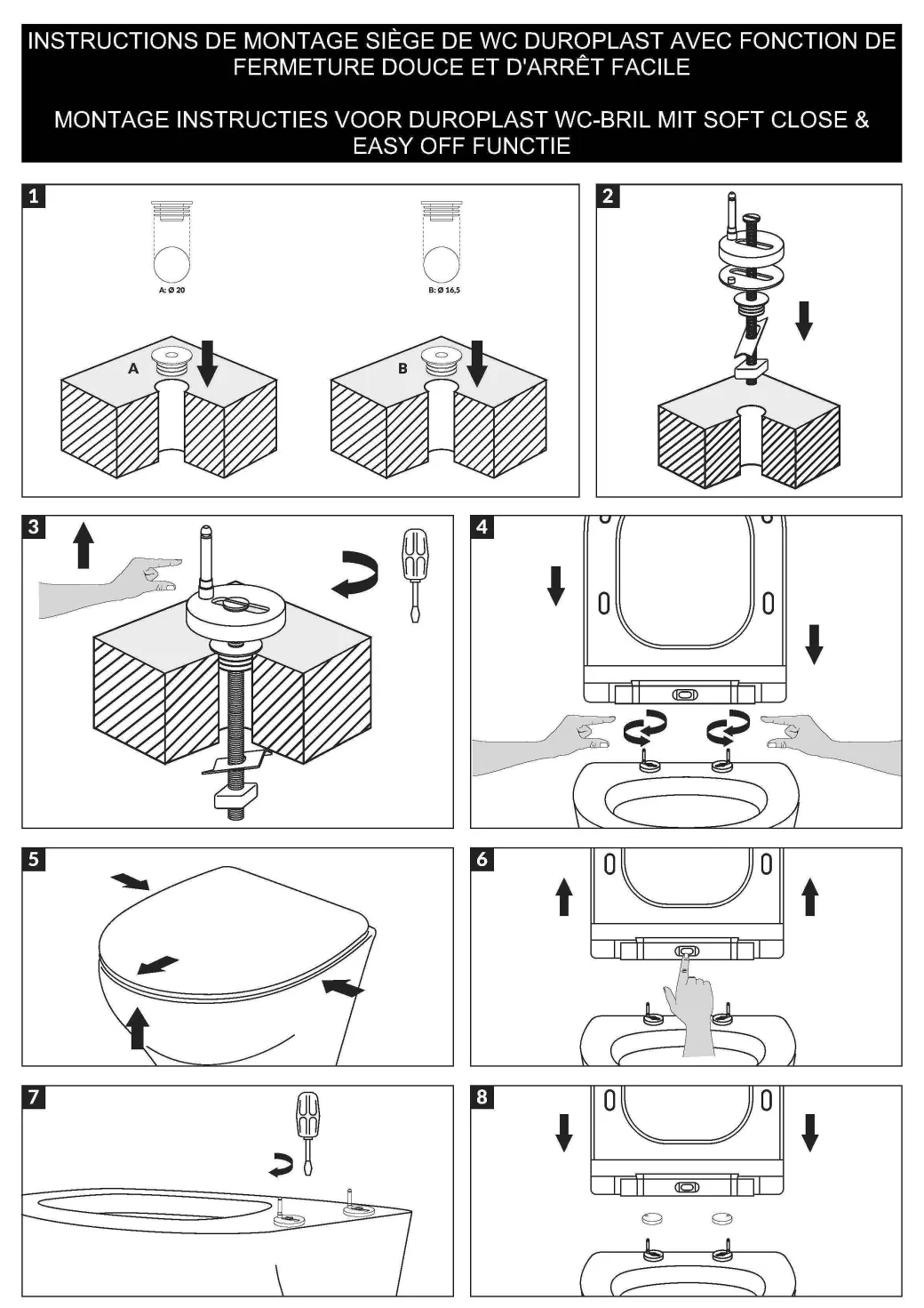 Aquazuro Inbouwreservoir Set Iris | Quick Release & Soft-Close Toiletzitting | Randloos Toiletpot|Brico Hot