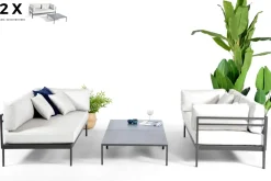 Brico Loungesets-Arcane Bank Tango 160X80X71Cm + Salontafel 80X80X25Cm